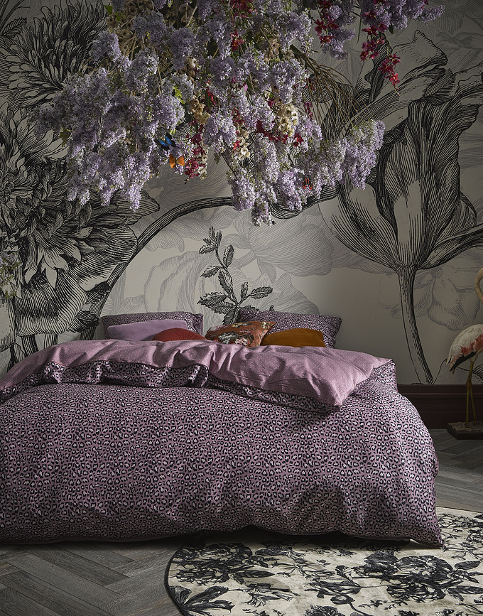 Bory Bettwäsche 260 x 220 cm violett mit 2 Kissenbezügen 60 x 70 cm