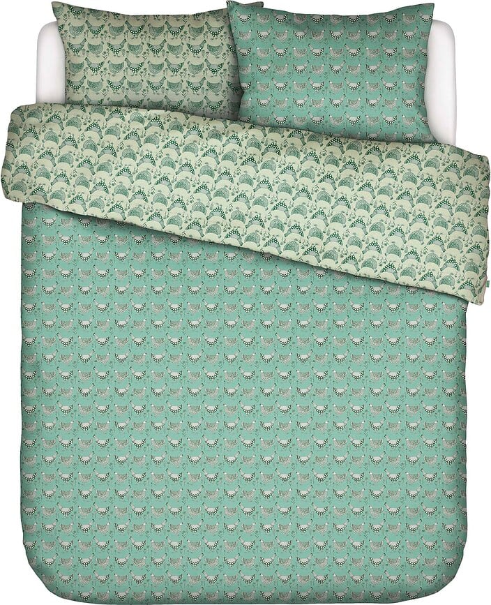 Chicken Run Set Posteljine tirkizna 240 x 220 cm s 2 jastučnice 60 x 70 cm preklop