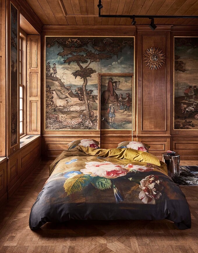 Clemence Posteljina s preklopom 260 x 220 cm zlatno-smeđa 2 jastučnice 60 x 70 cm