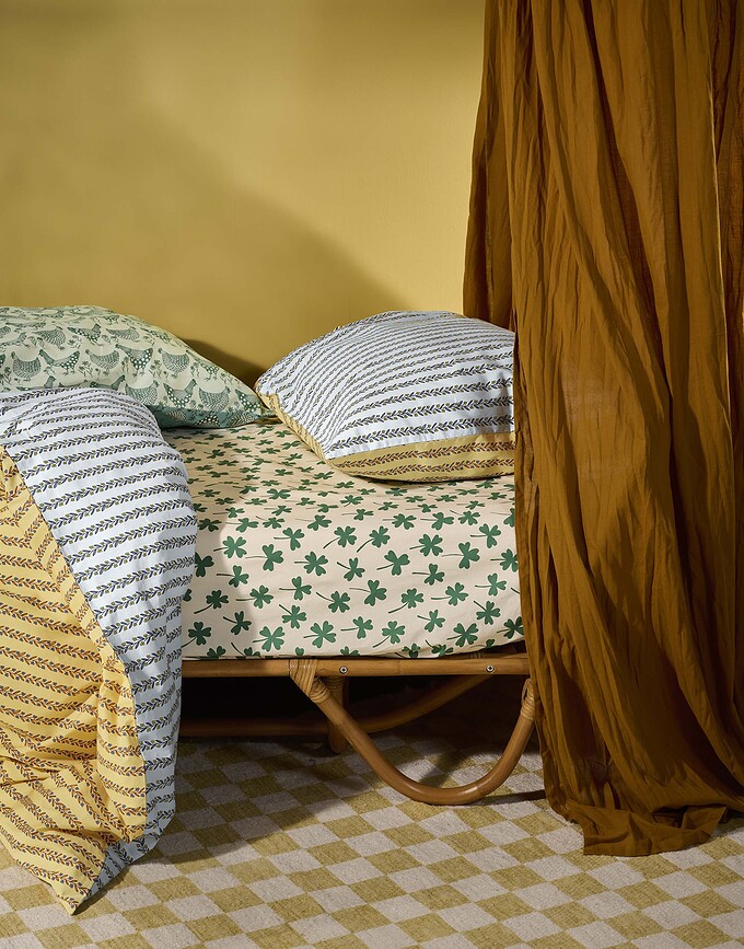 Clover Lover Drap Housse 160 x 200 cm, sable