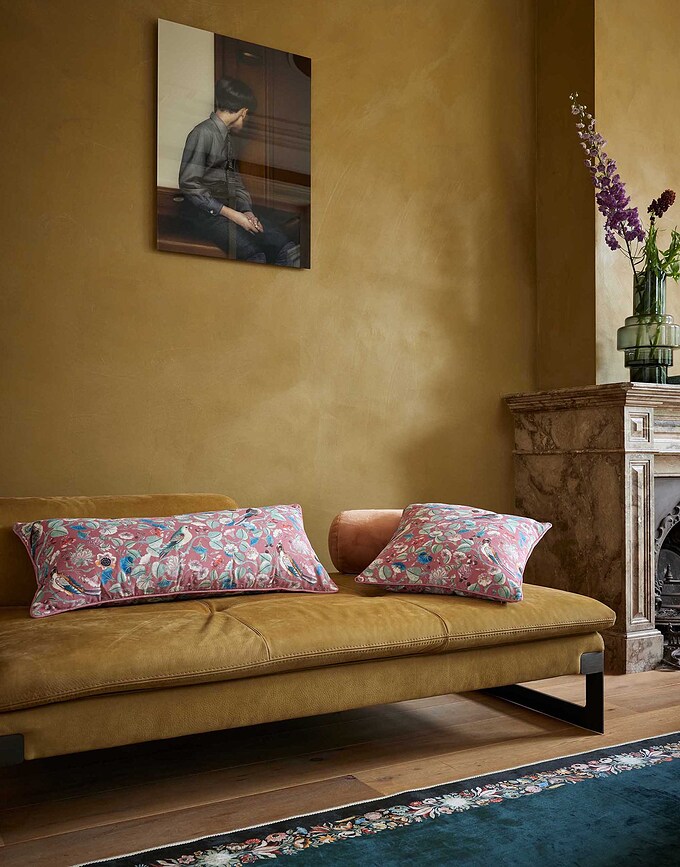 Cojín decorativo Aleste, 40 x 90 cm, verde y azul