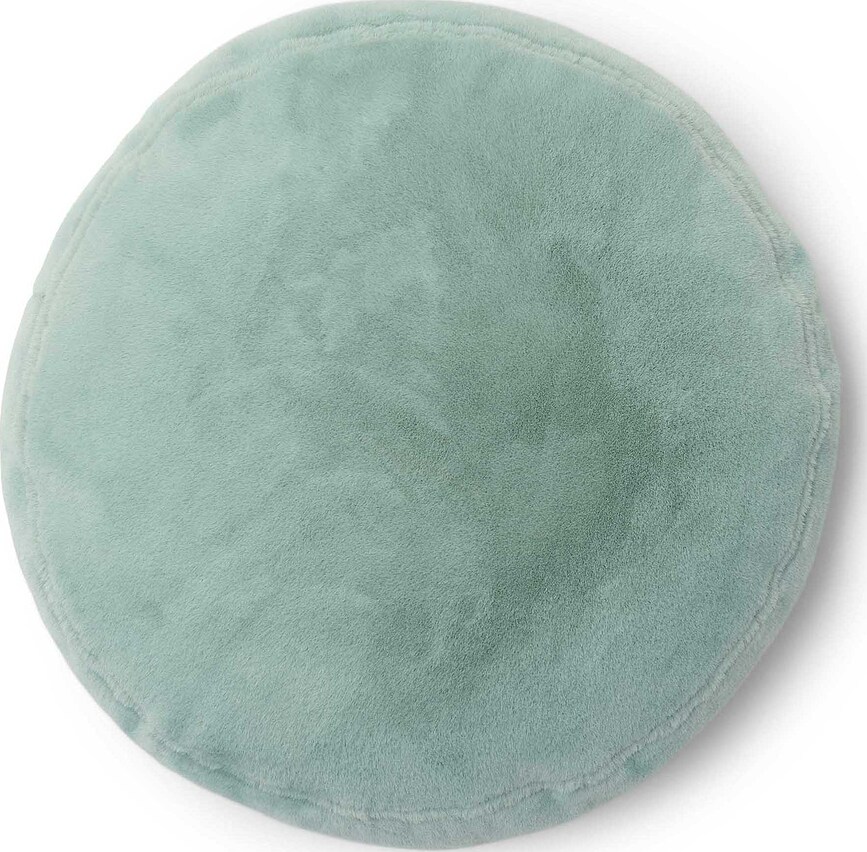 Cojín decorativo Mads Furry, 45 cm, redondo, verde claro