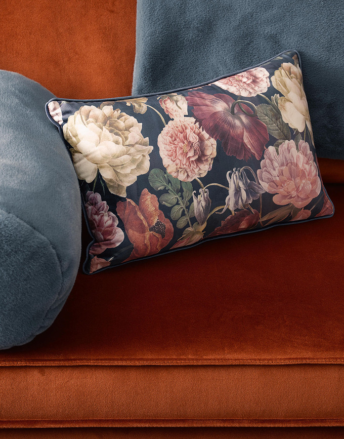 Cojín de pelo largo Furry, 22 x 50 cm, verde