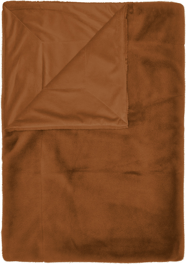 Coperta di pelliccia Furry 150 x 200 cm ruggine