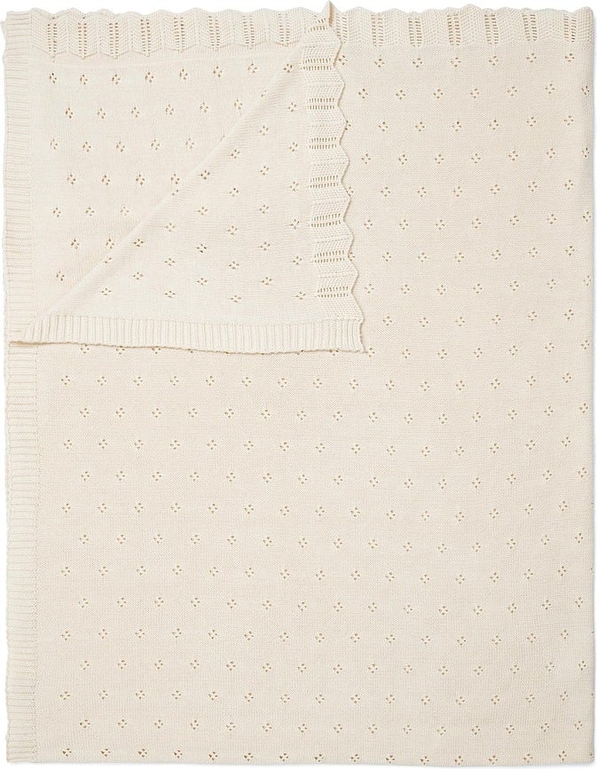 Coperta Knitted Ajour 130 x 170 cm bianca