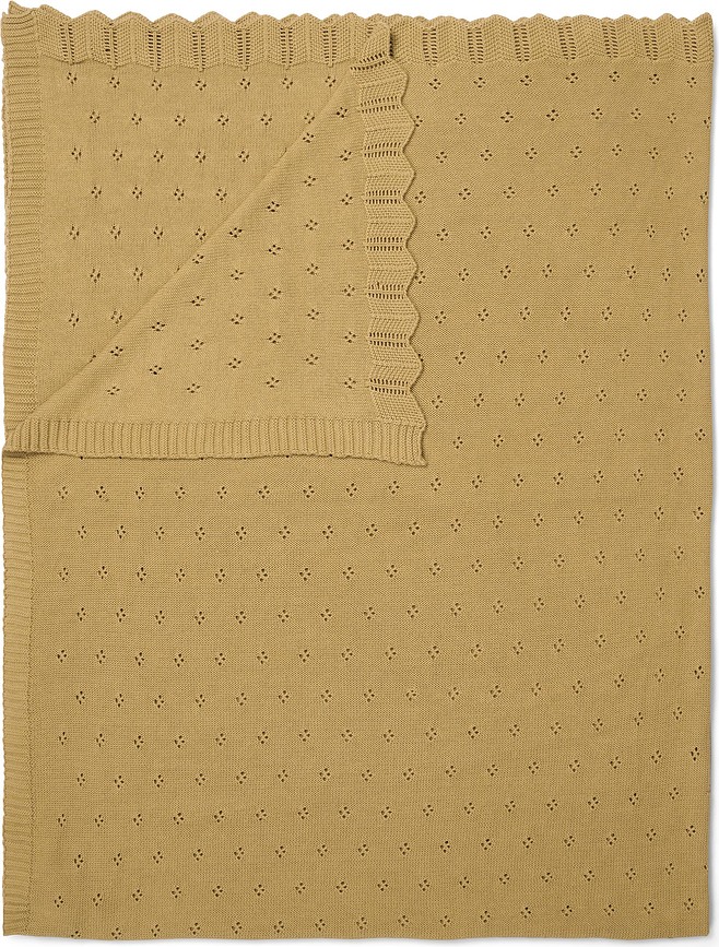 Coperta Knitted Ajour 130 x 170 cm giallognola