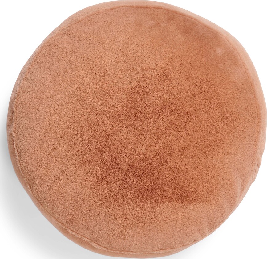 Dekorativní polštář Mads Furry kulatý 45 cm cihlově červený