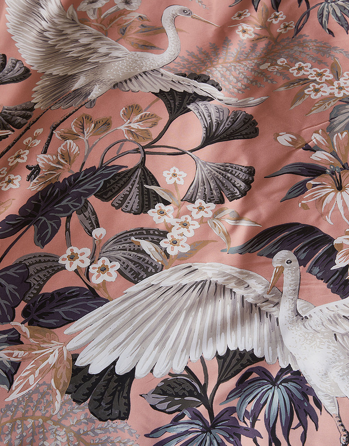 Diem Parure de lit 135 x 200 cm, rose antique, avec taie d'oreiller 60 x 80 cm, fermeture éclair, Set 2 pièces