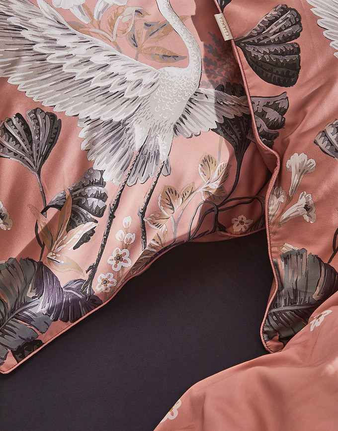 Diem Parure de lit 135 x 200 cm, rose antique, avec taie d'oreiller 60 x 80 cm, fermeture éclair, Set 2 pièces