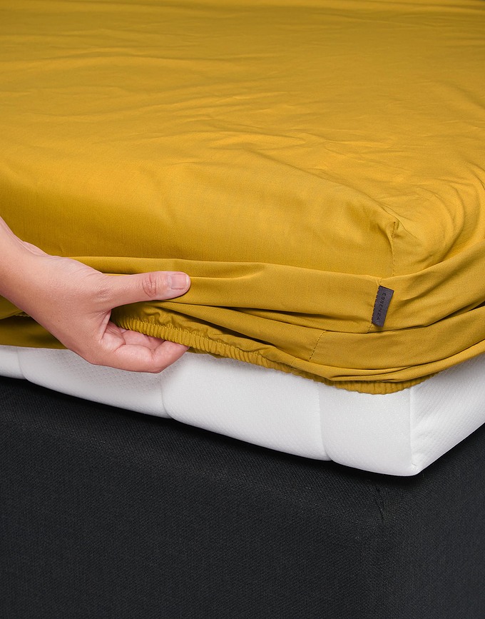 Drap Housse Premium Percale, 180 x 210 cm, gris-beige