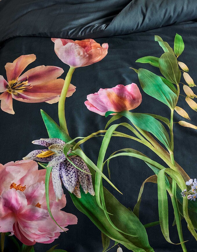 Eloise Parure de Lit avec fermeture à glissière, 155 x 220 cm, vert foncé, taie d'oreiller 80 x 80 cm, Set 2 pièces