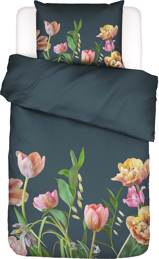 Eloise Posteljnina, 140 x 220 cm, temno zelena, s prevleko za vzglavnik 60 x 70 cm, zapiranje na preklop