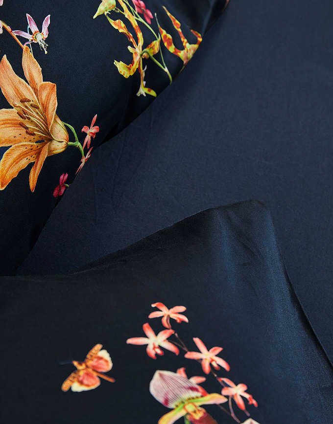 Feda Σετ Παπλωματοθήκη, 135 x 200 cm, μπλε σκούρο, με μαξιλαροθήκη 60 x 80 cm, με φερμουάρ