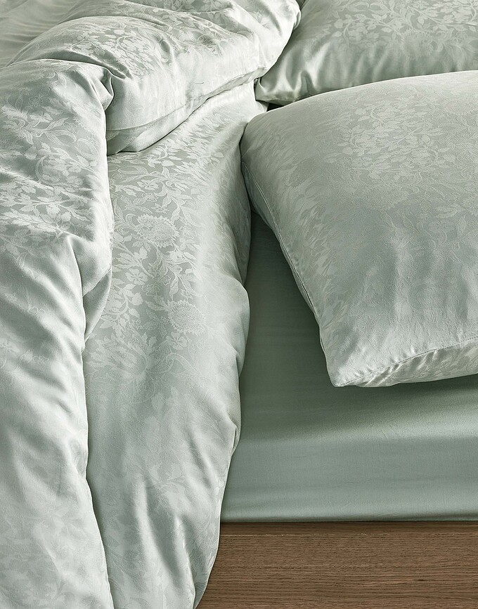 Felipa Parure de Lit 200 x 200 cm, vert clair, avec 2 taies d'oreiller 80 x 80 cm, fermeture éclair