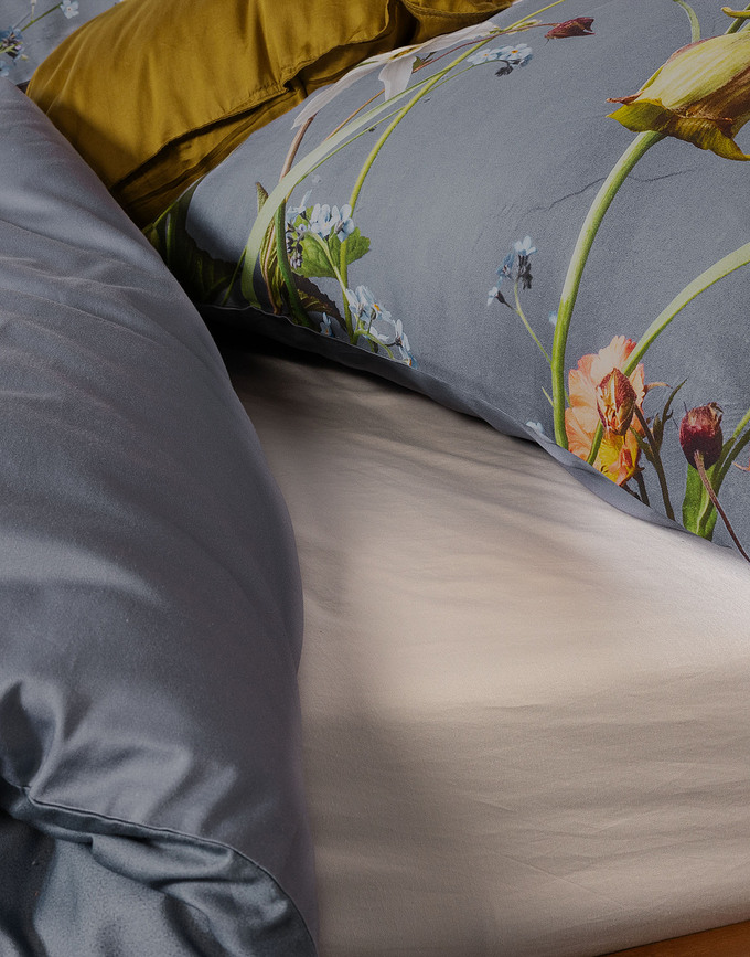 Ficaria Taies d'Oreiller 50 x 70 cm, grises, Lot de 2