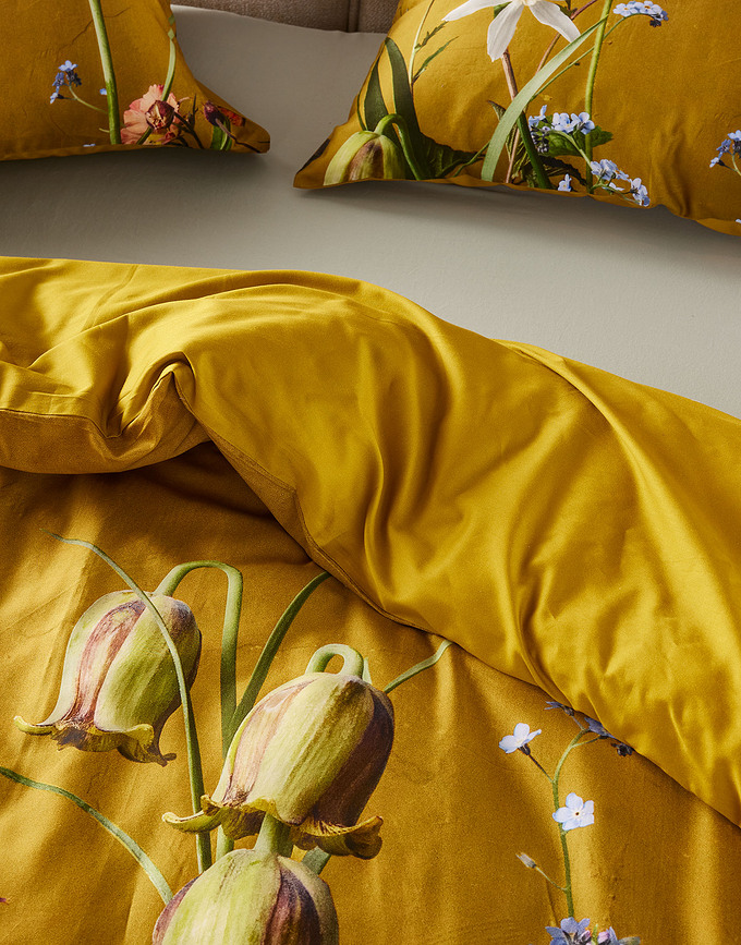 Ficaria Housse de Couette 160 x 200 cm, jaune