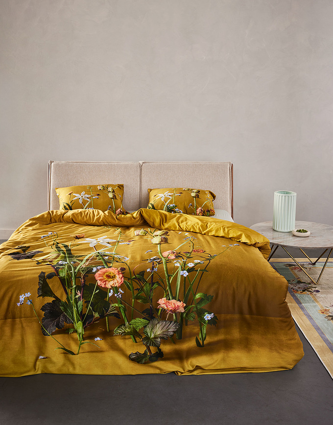 Ficaria Housse de Couette 160 x 200 cm, jaune