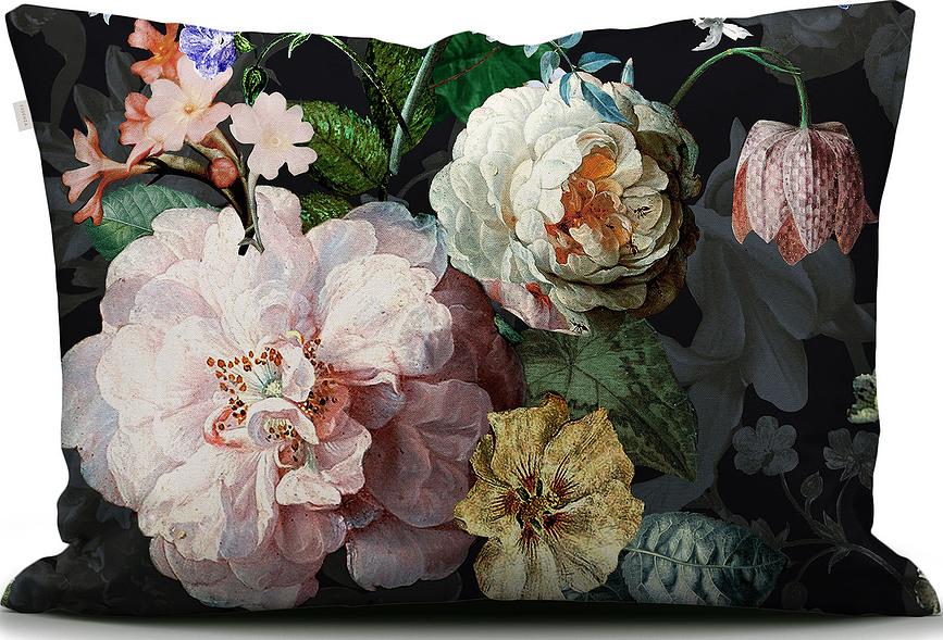 Fleur Festive Prevleka za vzglavnik, 60 x 70 cm, črna