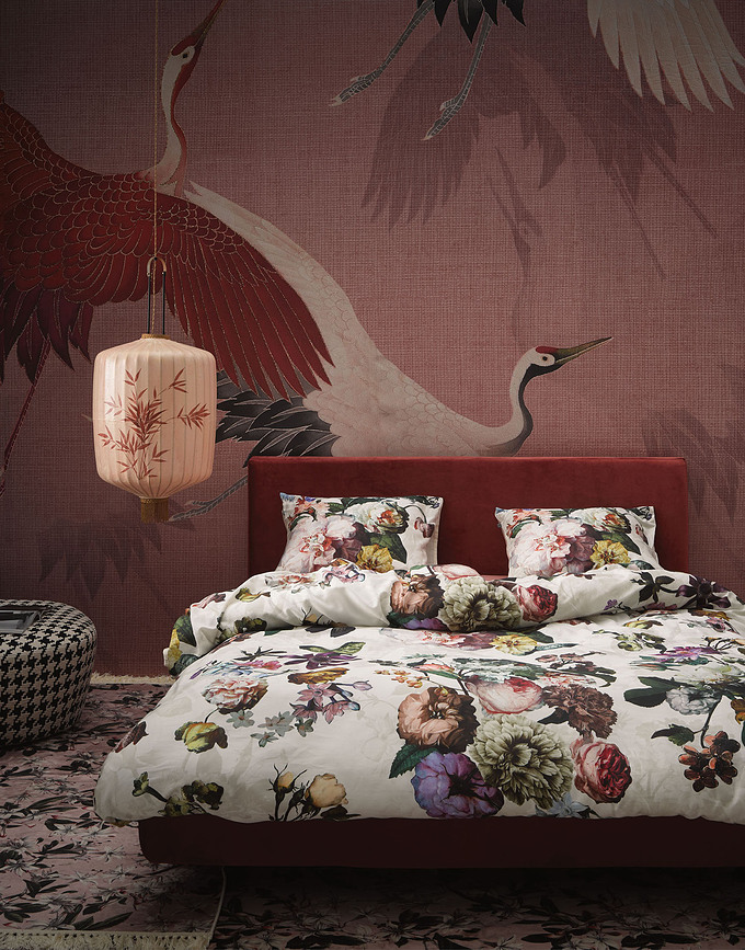 Fleur Posteljnina, 200 x 220 cm, zapiranje na preklop, ekru, 3-delni set (2 prevleki 60 x 70 cm)