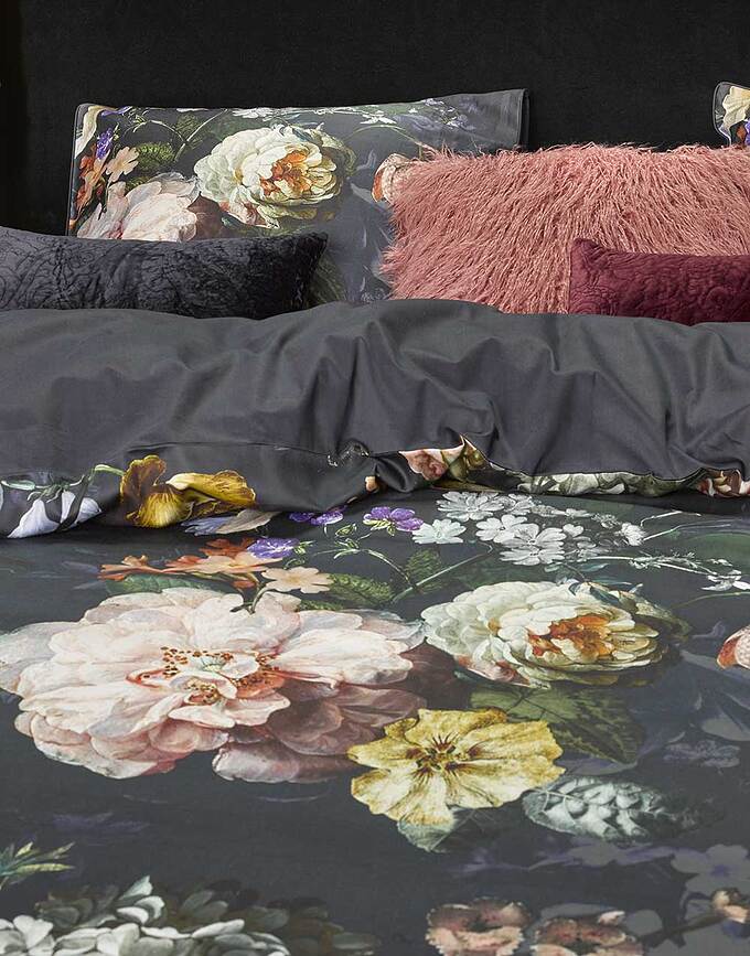 Fleur Posteljnina, zapiranje na preklop, 200 x 220 cm, mornarsko modra, z 2 prevlekama za vzglavnik 60 x 70 cm