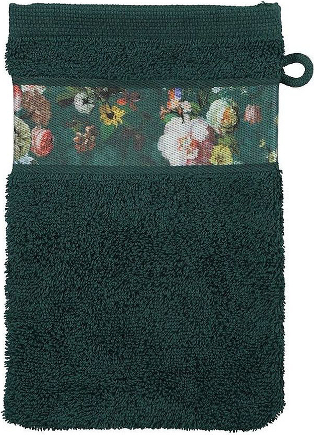 Fleur Washcloth glove dark green