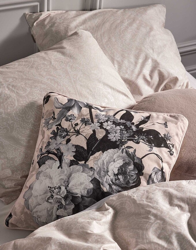 Floor Coussin Décoratif, 50 x 50 cm, crème et noir