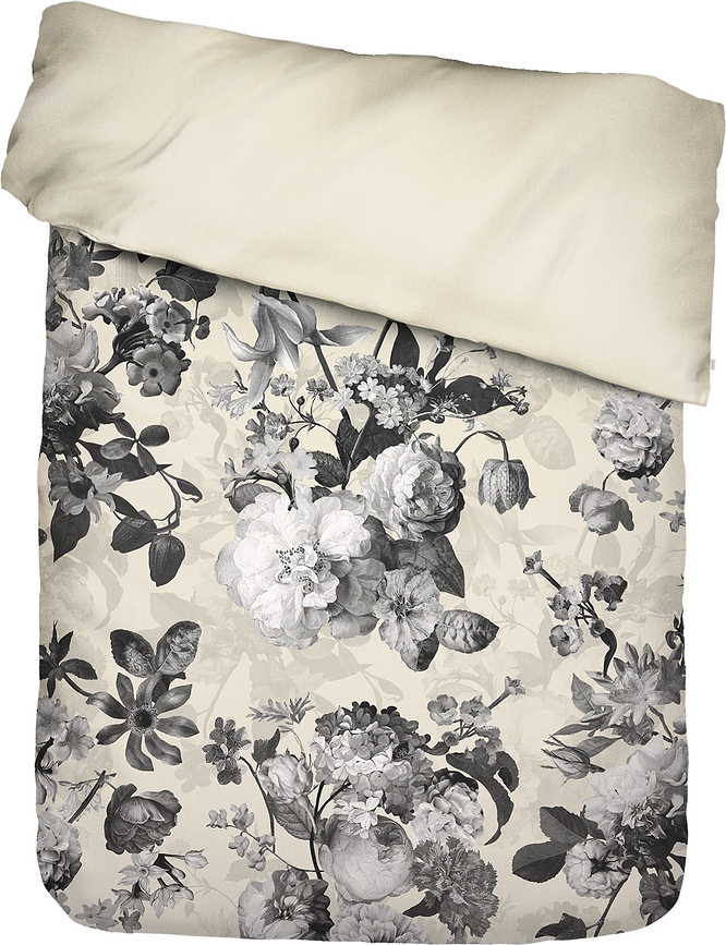 Floor Housse de Couette avec fermeture éclair, 160 x 200 cm, crème et noire