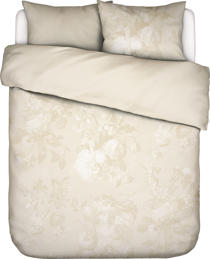 Floor Parure de Lit 200 x 220 cm, beige, fermeture à rabat, avec 2 taies d'oreiller 60 x 70 cm