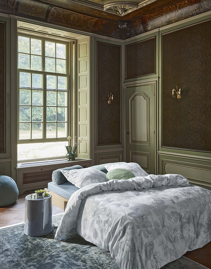 Floor Parure de Lit 200 x 220 cm, bleu clair, avec 2 taies d'oreiller 60 x 70 cm, fermeture rabat