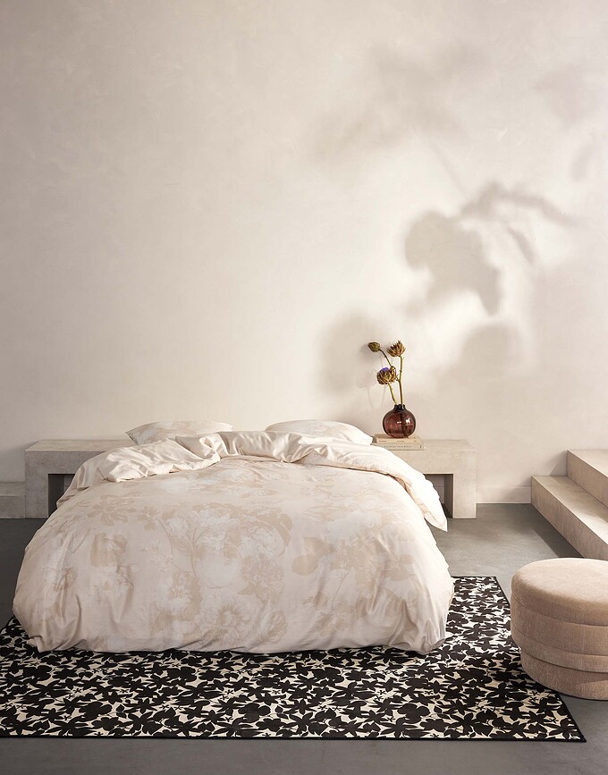 Floor Posteljnina, 155 x 220 cm, bež, s prevleko za vzglavnik 80 x 80 cm, zapiranje na zadrgo