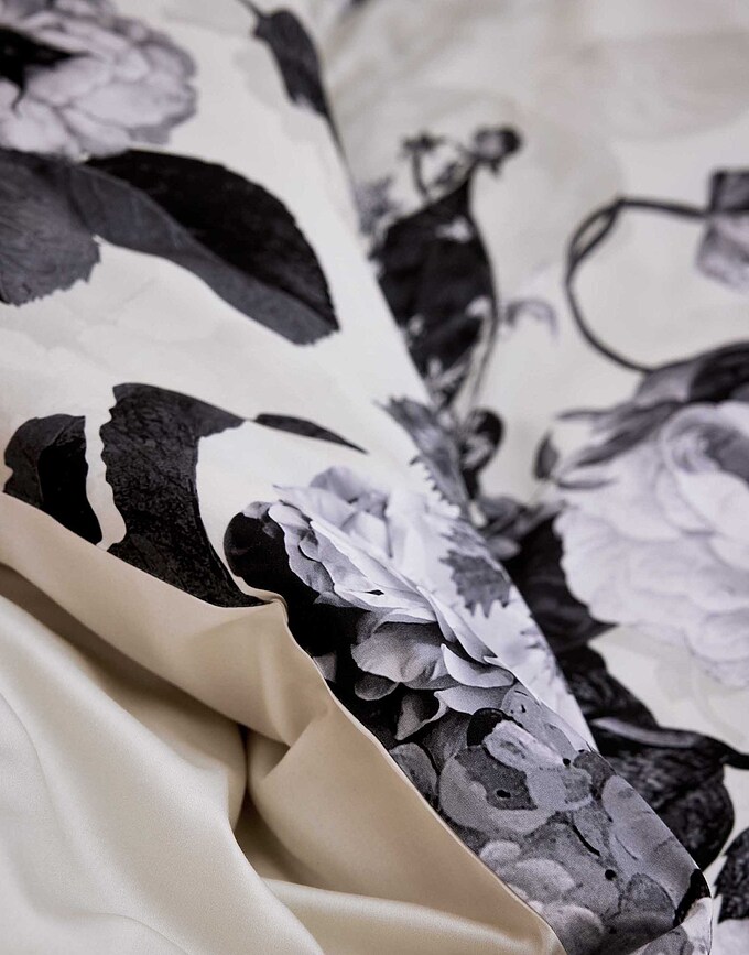 Floor Παπλωματοθήκη με φερμουάρ, 160 x 200 cm, κρεμ-μαύρη