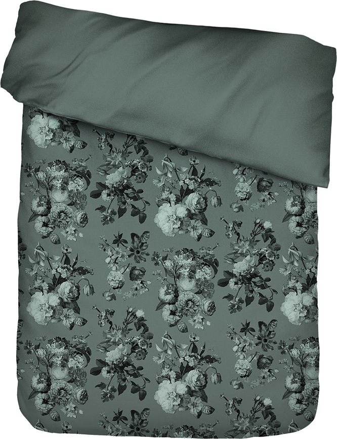 Florice Housse de Couette avec fermeture éclair, 160 x 200 cm, vert foncé