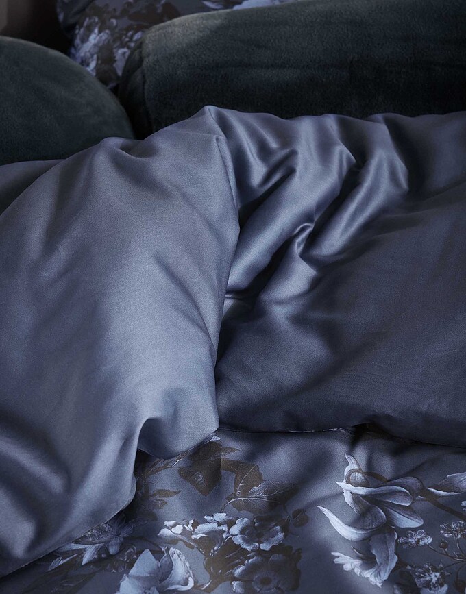 Florice Parure de Lit, fermeture à rabat, 140 x 200 cm, taie d'oreiller 70 x 90 cm, bleu marine