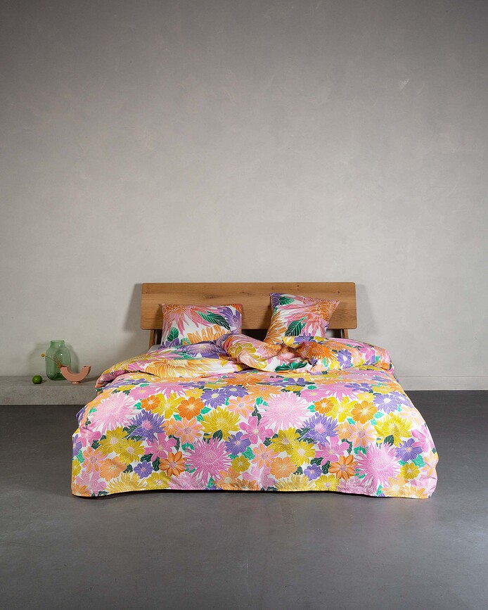 Flower Fling Posteljina 200 x 220 cm višebojna cvjetni uzorak s 2 jastučnice 60 x 70 cm zatvaranje na preklop