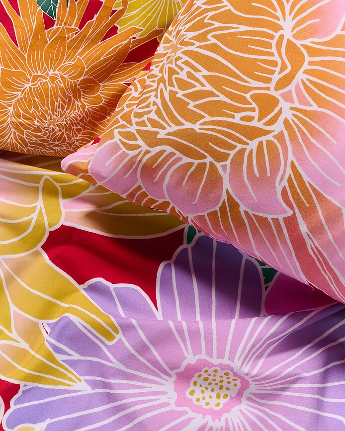 Flower Fling Μαξιλαροθήκη, 60 x 70 cm, κόκκινη