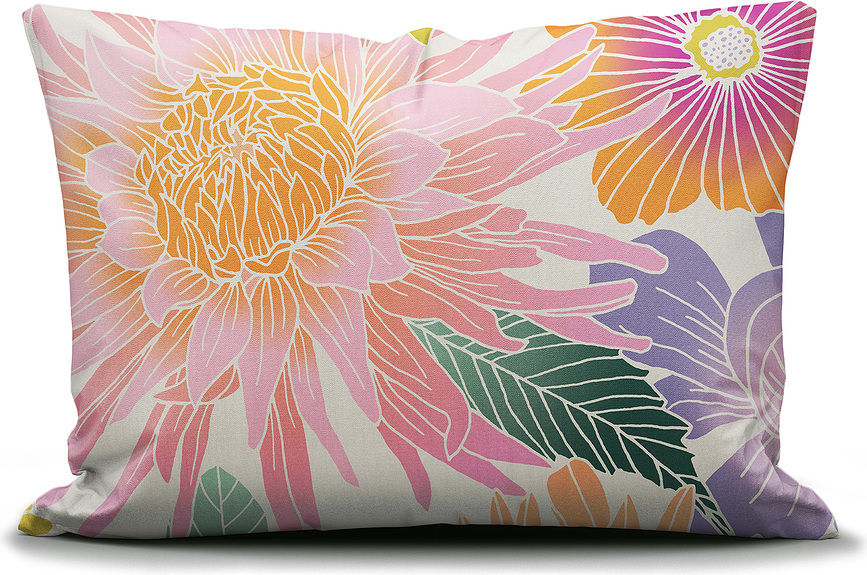 Flower Fling Taie d'Oreiller 60 x 70 cm, multicolore