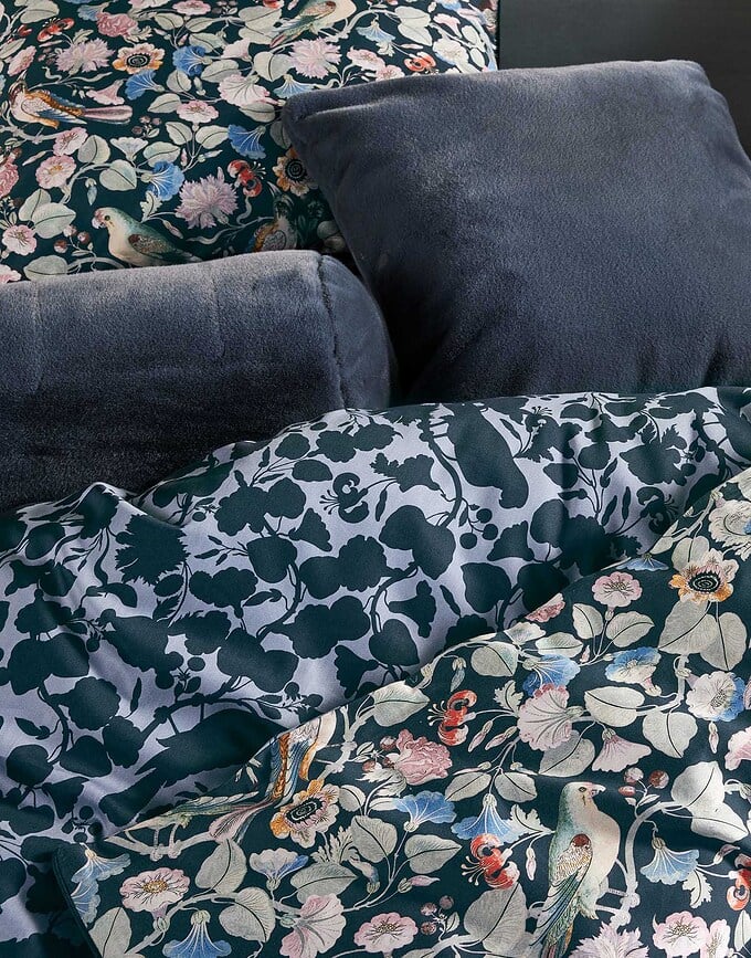 Funda Nórdica Aleste, 135 x 200 cm, verde-azul, cierre de cremallera, funda de almohada 80 x 80 cm