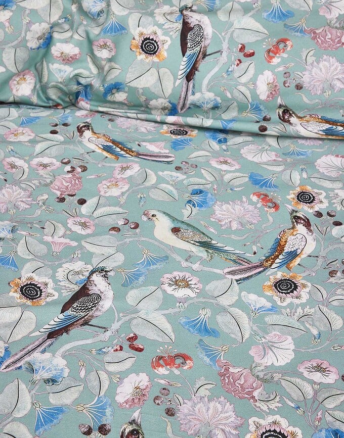 Funda Nórdica Aleste, 155 x 220 cm, verde, con funda de almohada 80 x 80 cm, cierre de cremallera