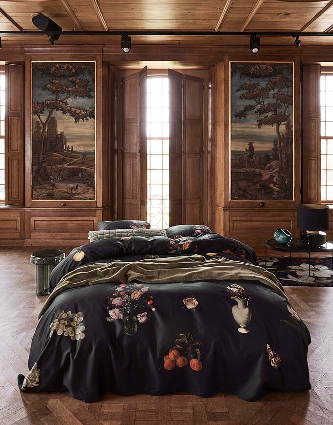 Juego de Funda Nórdica Amadee, 260 x 220 cm, negra, con cierre de solapa, incluye 2 fundas de almohada 60 x 70 cm