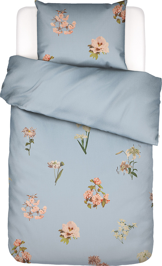 Funda Nórdica Annebella, 140 x 220 cm, azul, con cierre de solapa, incluye funda de almohada 60 x 70 cm