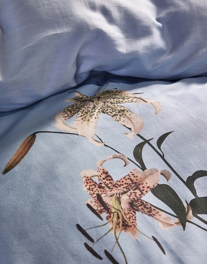 Funda Nórdica Annebella, 260 x 220 cm, azul, cierre tipo solapa, con 2 fundas de almohada 60 x 70 cm