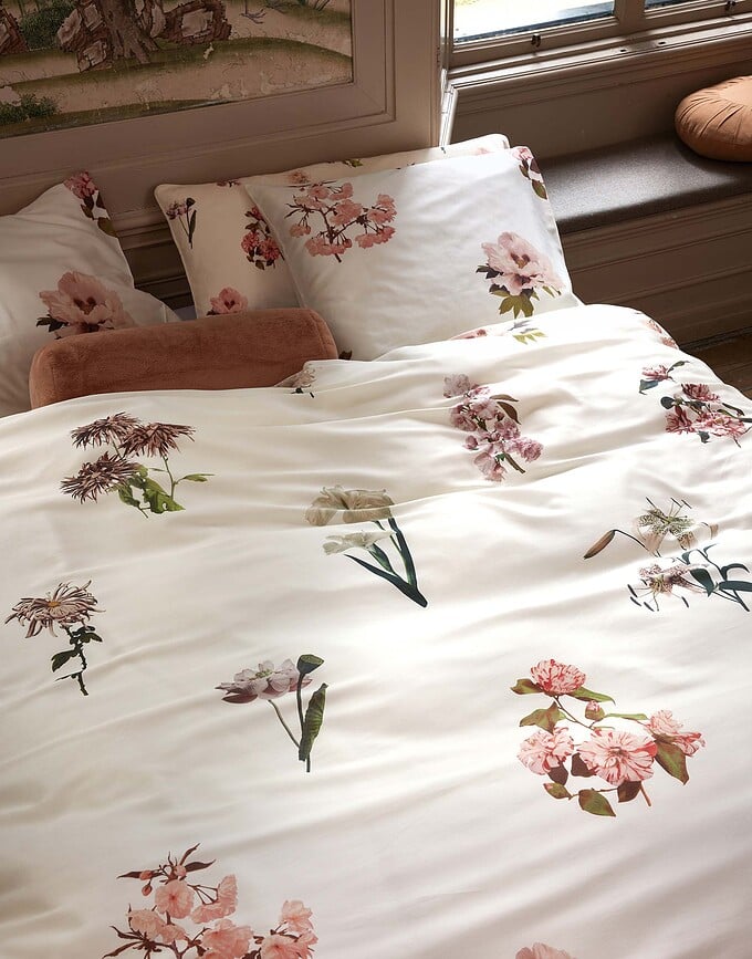 Funda Nórdica Annebella, 135 x 200 cm, color vainilla, con funda de almohada 60 x 80 cm, cierre de cremallera