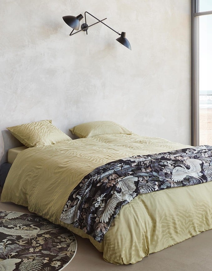 Juego de Funda Nórdica Belen, 260 x 220 cm, amarillo, con 2 fundas de almohada 60 x 70 cm, cierre con solapa