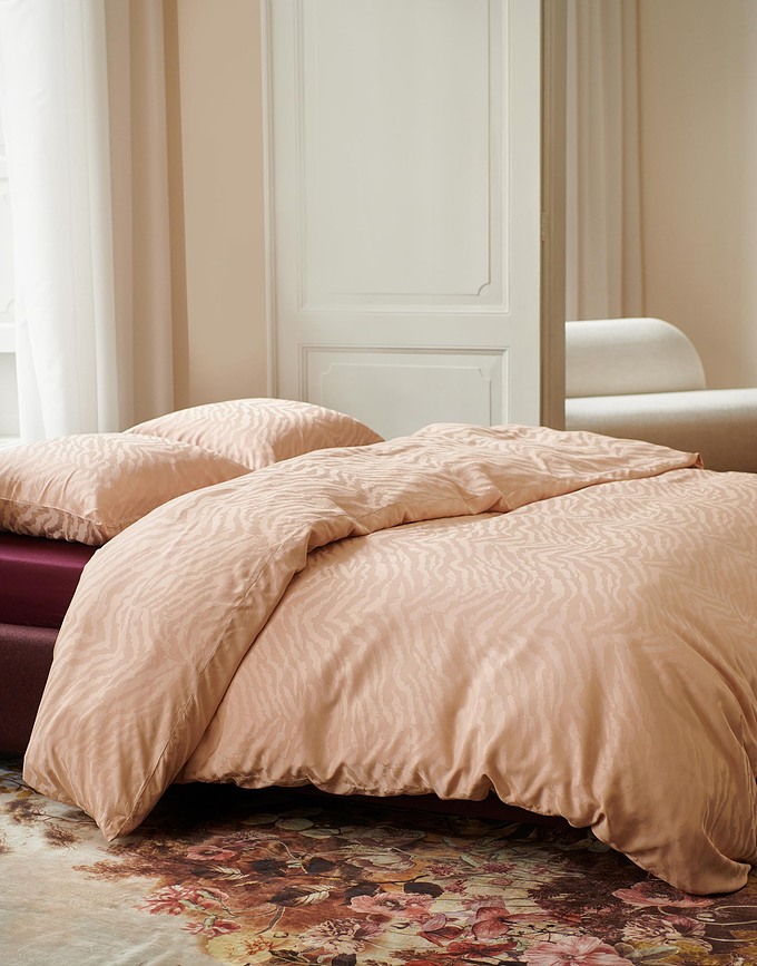 Funda Nórdica Belen, 140 x 220 cm, rosa, con funda de almohada 60 x 70 cm, cierre de solapa