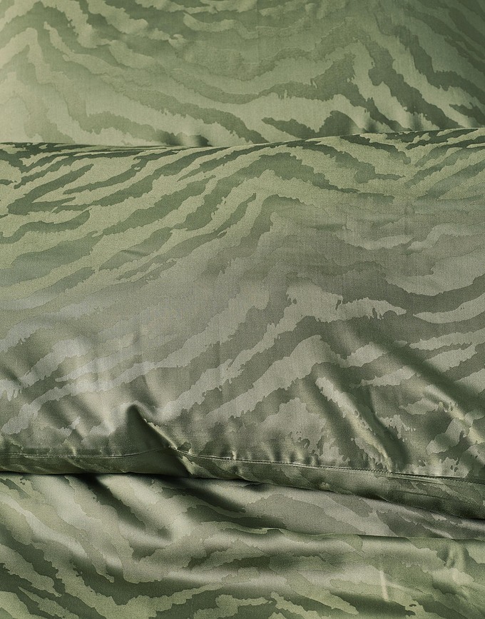Funda Nórdica Belen, 260 x 220 cm, verde, cierre de solapa, con 2 fundas de almohada 60 x 70 cm