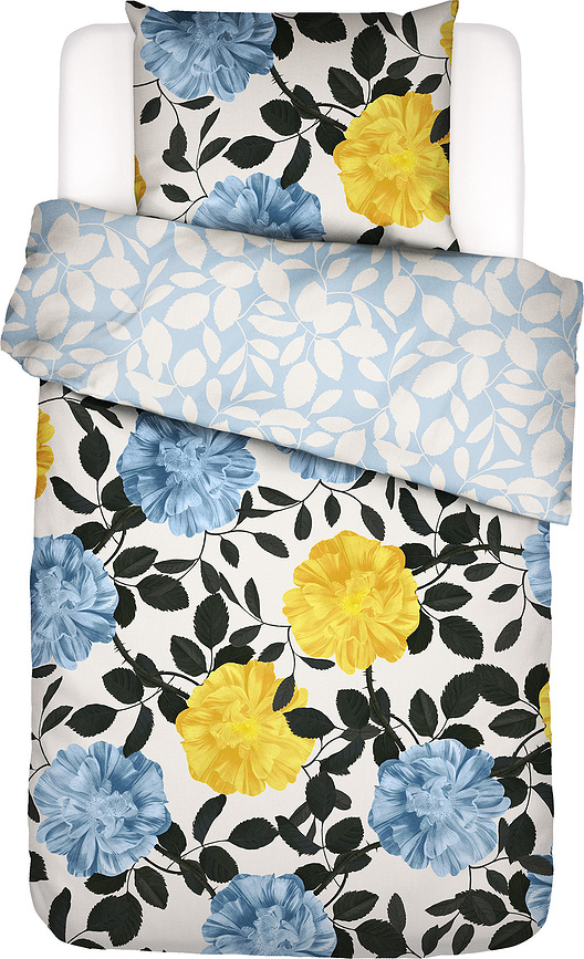 Funda Nórdica Bloom with a View, 140 x 220 cm, blanca, cierre de solapa, con funda de almohada 60 x 70 cm