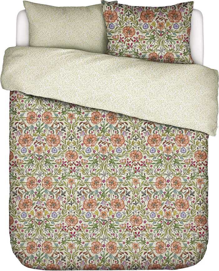 Funda Nórdica Celeste, 240 x 220 cm, verde claro, con 2 fundas de almohada 60 x 70 cm, cierre de solapa
