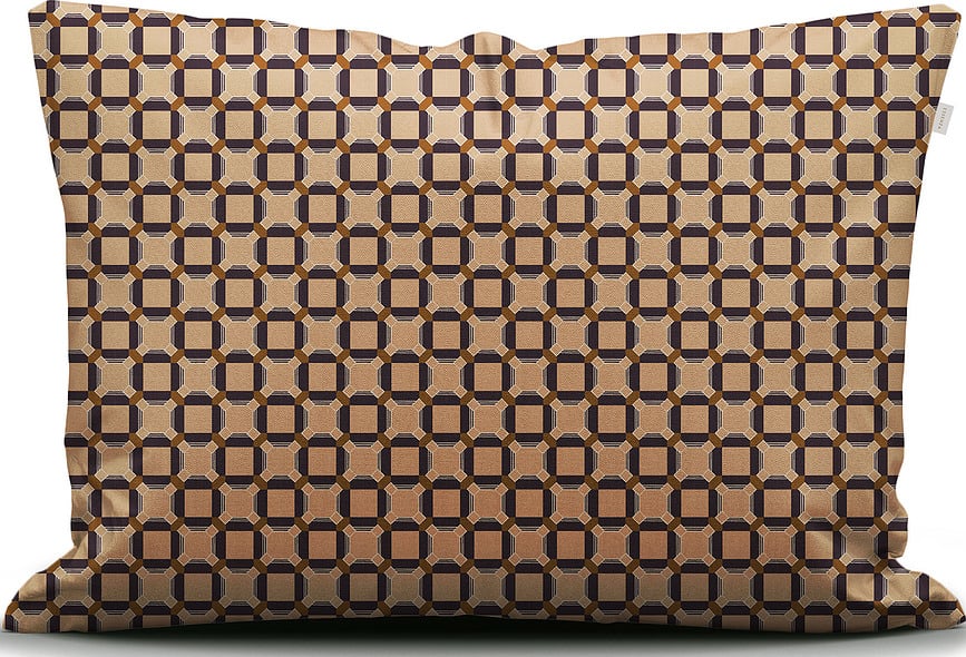 Funda Nórdica de algodón satinado Teades, 135 x 200 cm, marrón, con funda de almohada 60 x 80 cm y cierre de cremallera