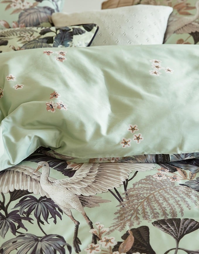 Juego de Cama Diem, 135 x 200 cm, pistacho, con funda de almohada 60 x 80 cm, cierre de cremallera