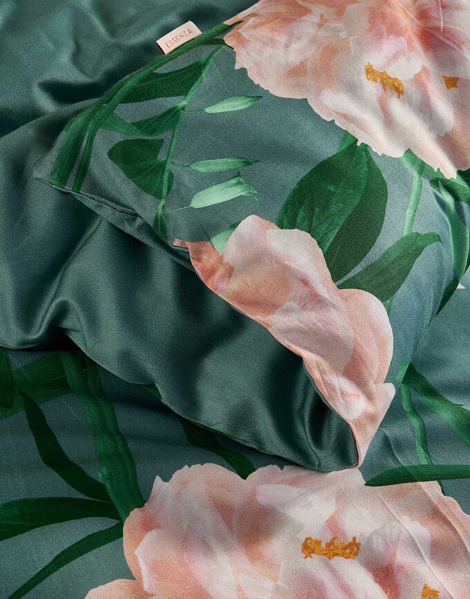 Juego de Funda Nórdica Dorothea, 260 x 220 cm, verde, con 2 fundas de almohada 60 x 70 cm, cierre de solapa